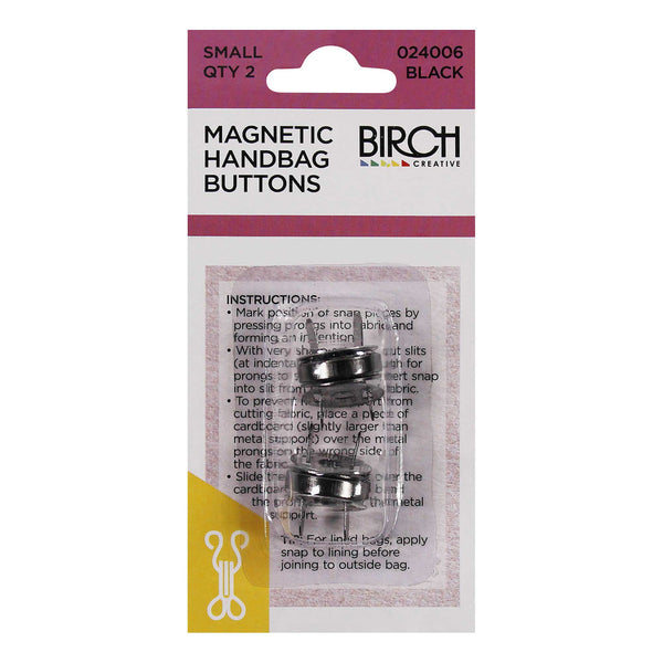 Birch Magnetic Handbag Buttons Small Black
