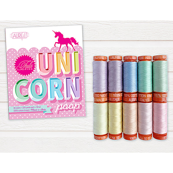 Aurifil Thread Unicorn Poop By Tula Pink 10pc 50 weight