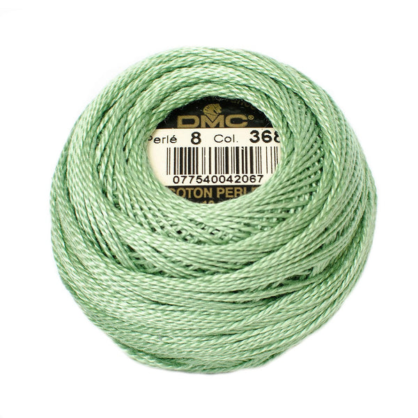 DMC 368 Perle Cotton Balls Size 8 Light Pistachio Green