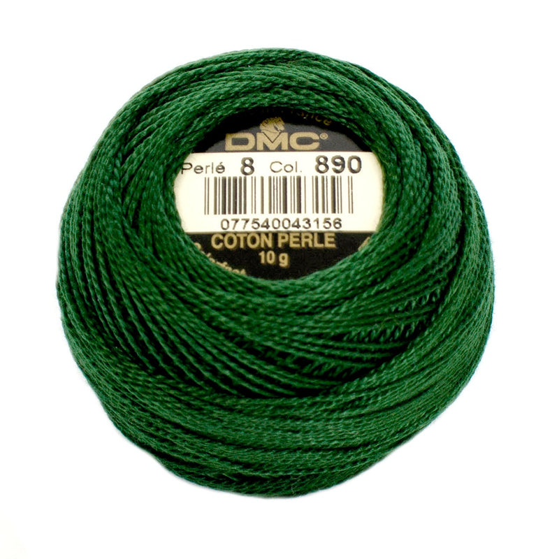 DMC 890 Perle Cotton Balls Size 8 Ultra Dark Pistachio Green