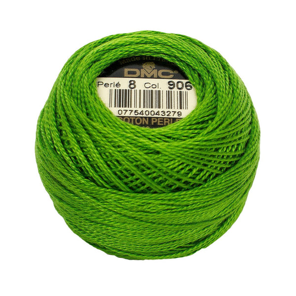 DMC 906 Perle Cotton Balls Size 8 Medium Parrot Green