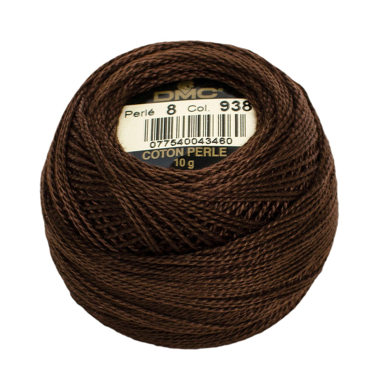 DMC Perle 938 Cotton Balls Size 8 Ultra Dark Coffee Brown