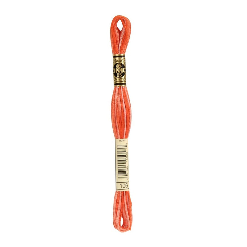 DMC 106 Six Stranded Embroidery Floss Variegated Coral