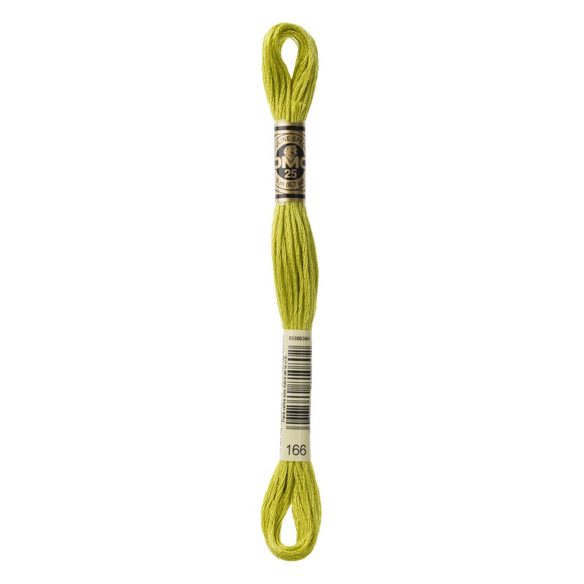 DMC 166 Six Stranded Embroidery Floss Medium Light Moss Green