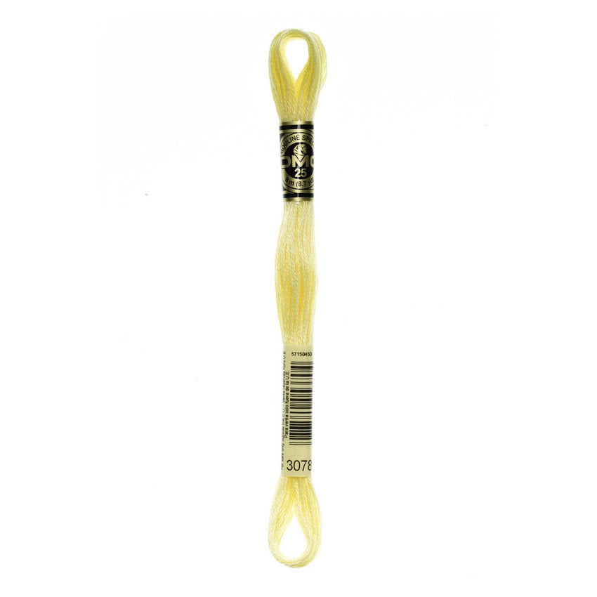 DMC 3078 Six Stranded Embroidery Floss Very Light Golden Yellow