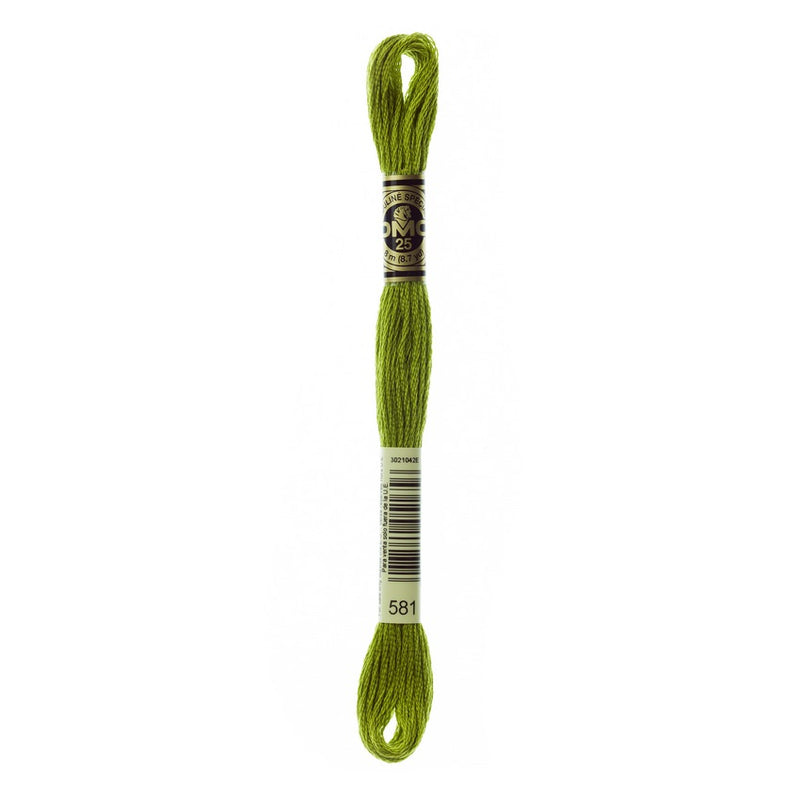 DMC 581 Six Stranded Embroidery Floss Moss Green
