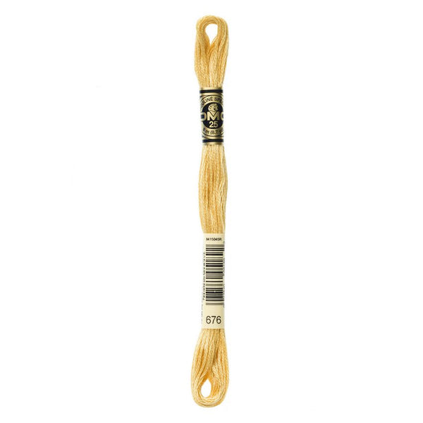 DMC 676 Six Stranded Embroidery Floss Light Old Gold