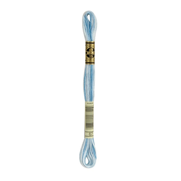 DMC 67 Six Stranded Embroidery Floss Variegated Baby Blue