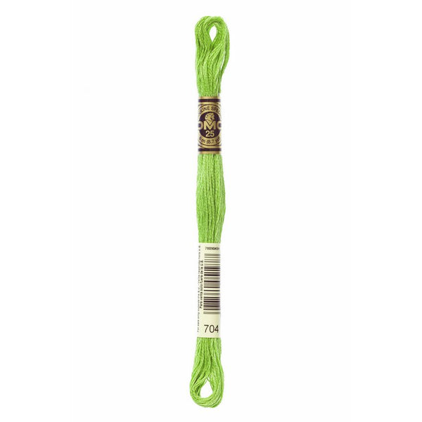 DMC 704 Six Stranded Embroidery Floss Bright Chartreuse