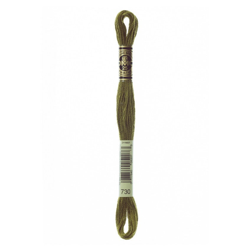 DMC 730 Six Stranded Embroidery Floss Very Dark Olive Green