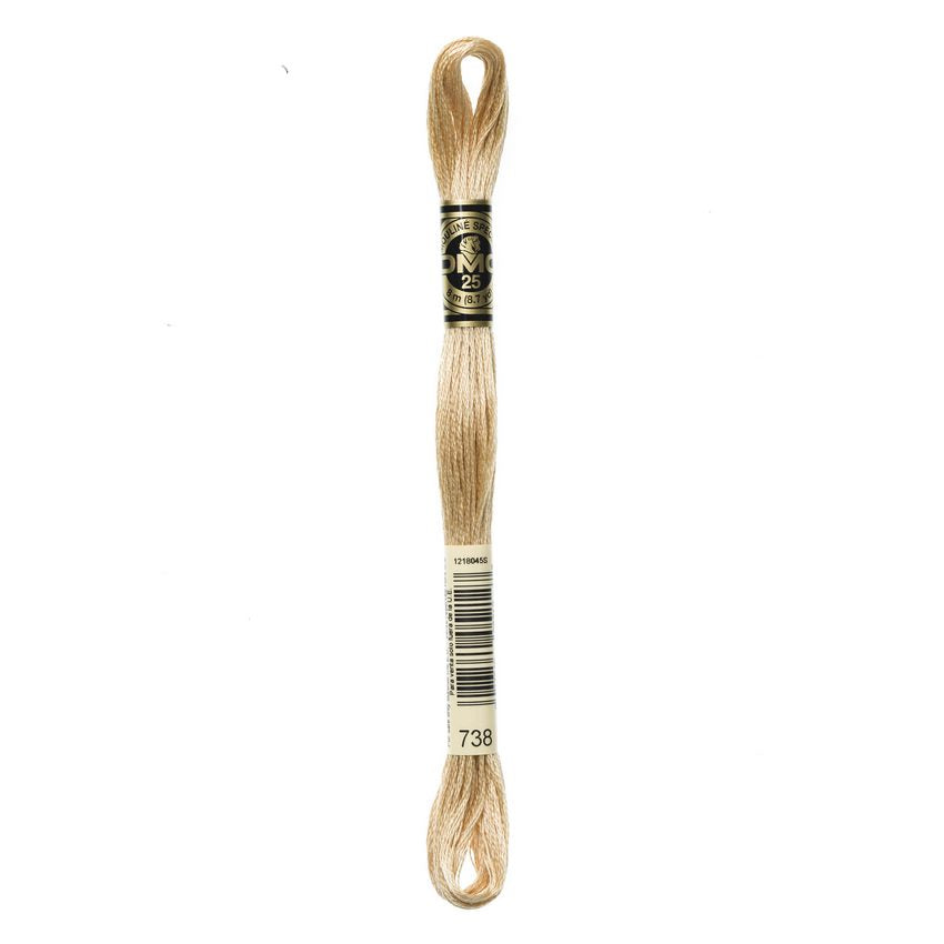 DMC 738 Six Stranded Embroidery Floss Very Light Tan