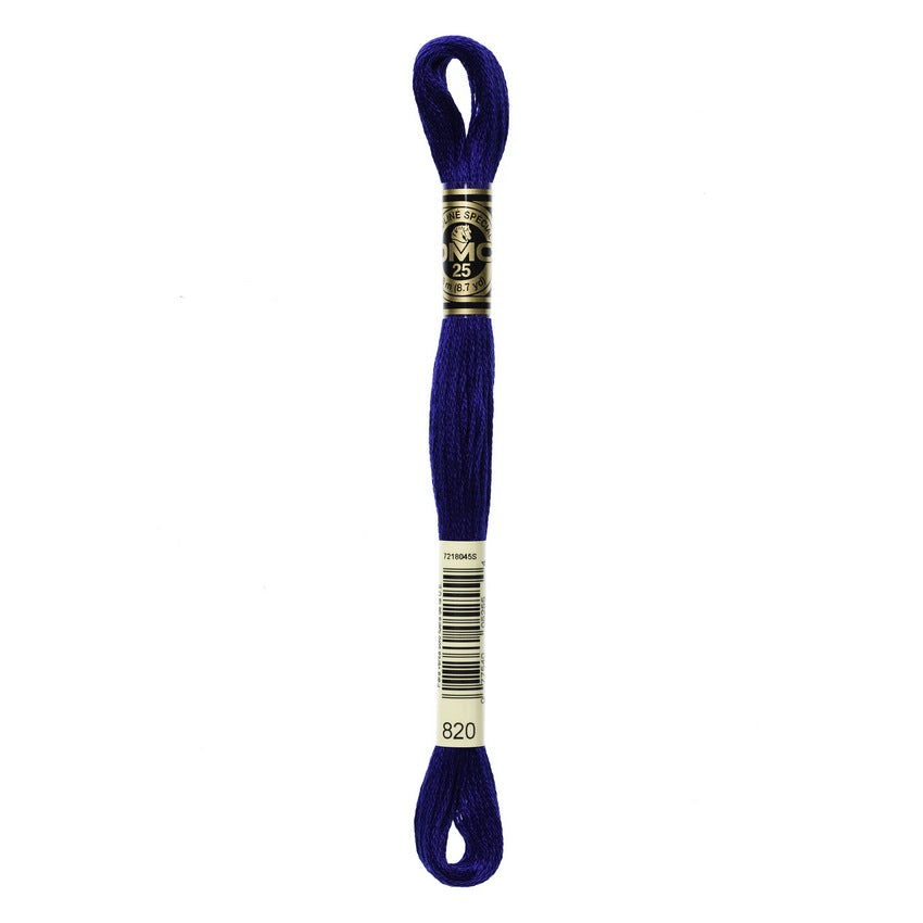 DMC 820 Six Stranded Embroidery Floss  Very Dark Royal Blue