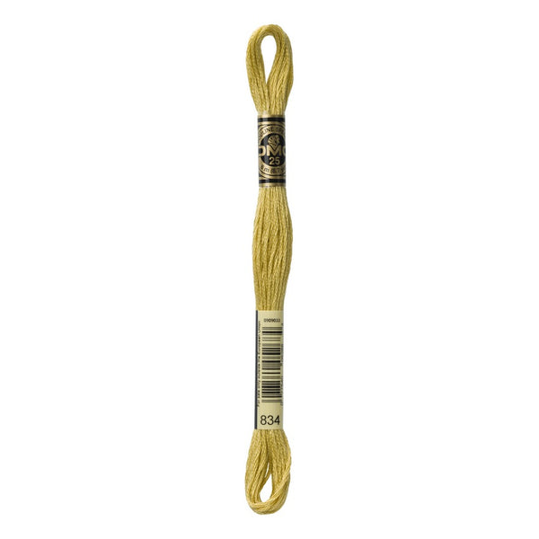 DMC 834 Six Stranded Embroidery Floss Very Light Golden Olive