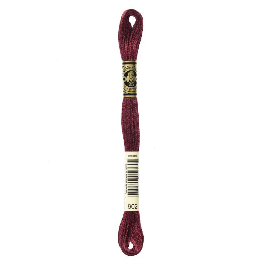 DMC 902 Six Stranded Embroidery Floss Very Dark Garnet