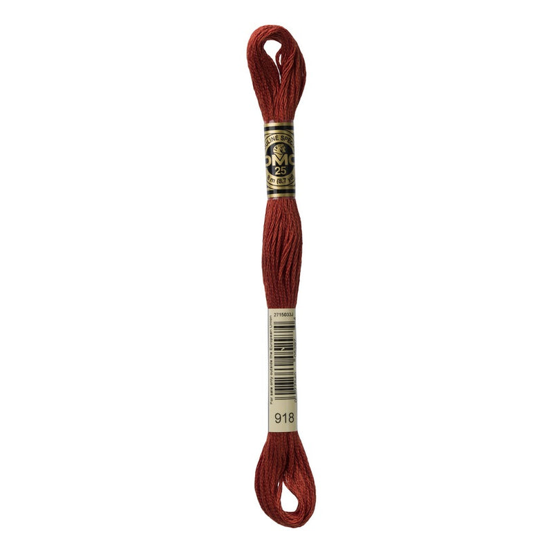 DMC 918 Six Stranded Embroidery Floss Dark Red Copper