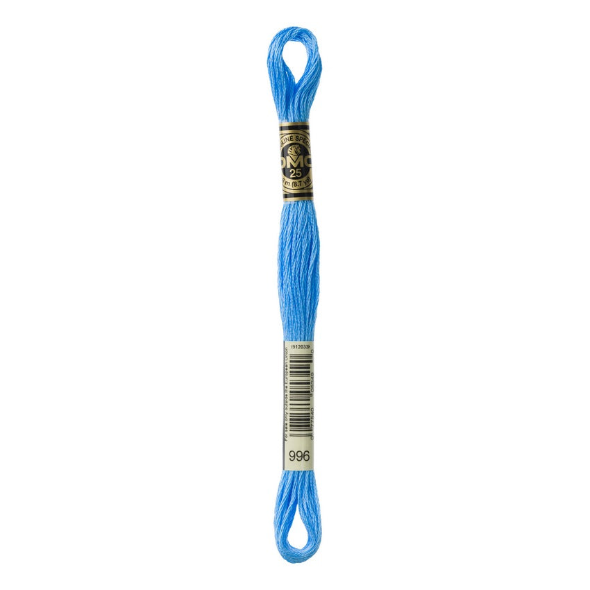 DMC 996 Six Stranded Embroidery Floss Medium Electric Blue