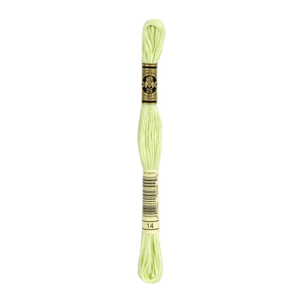 DMC 14 Six Stranded Embroidery Floss Pale Apple Green