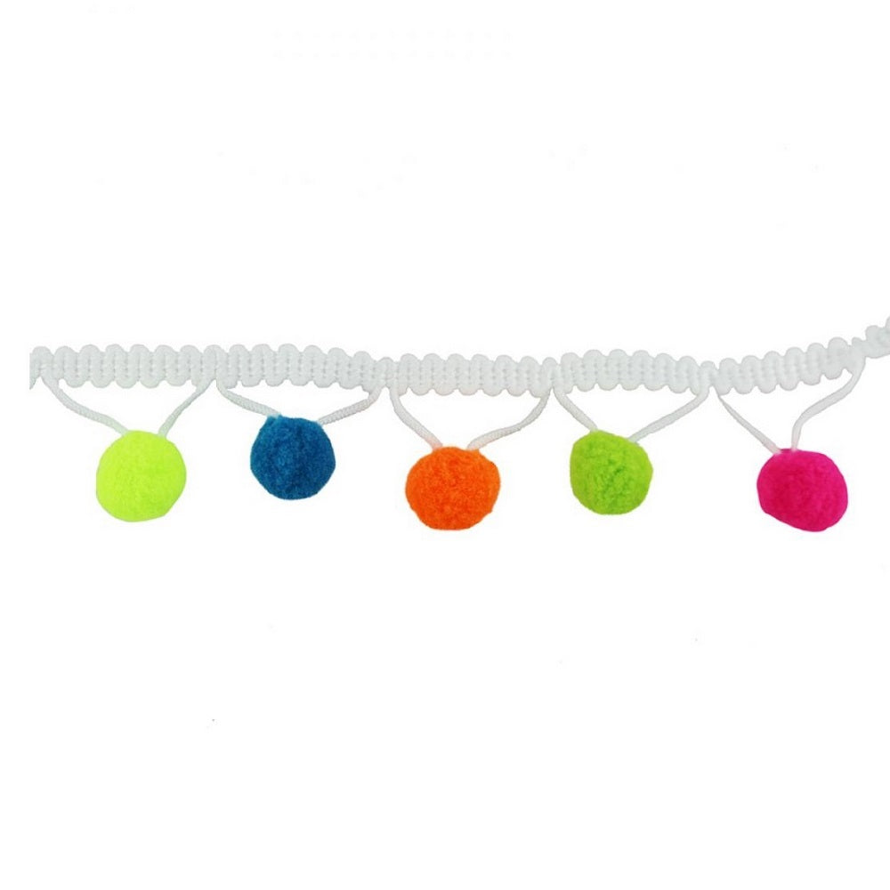 Rainbow Trim Pom Pom 25mm