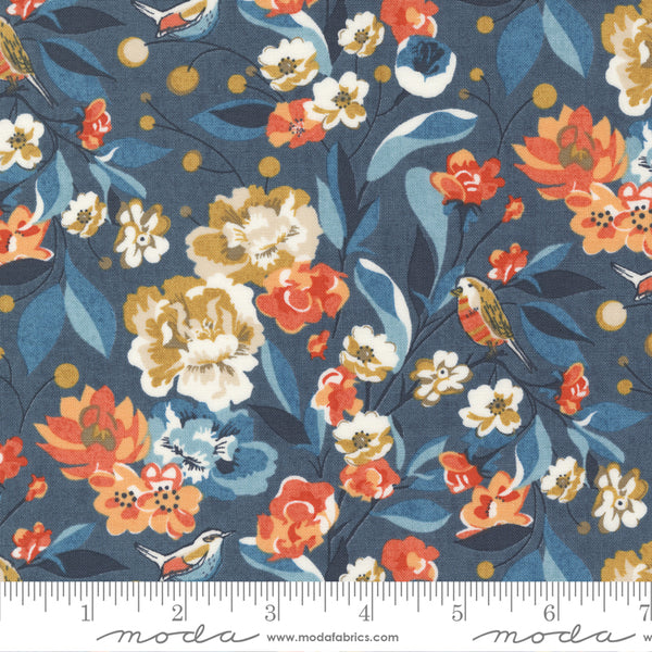 BasicGrey - Nutmeg - Evening Birdies and Blossoms - Moda Fabrics 30700 12