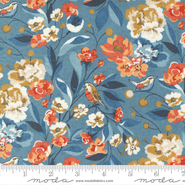 BasicGrey - Nutmeg - Birdies and Blossoms Cabana - Moda Fabrics 30700 14