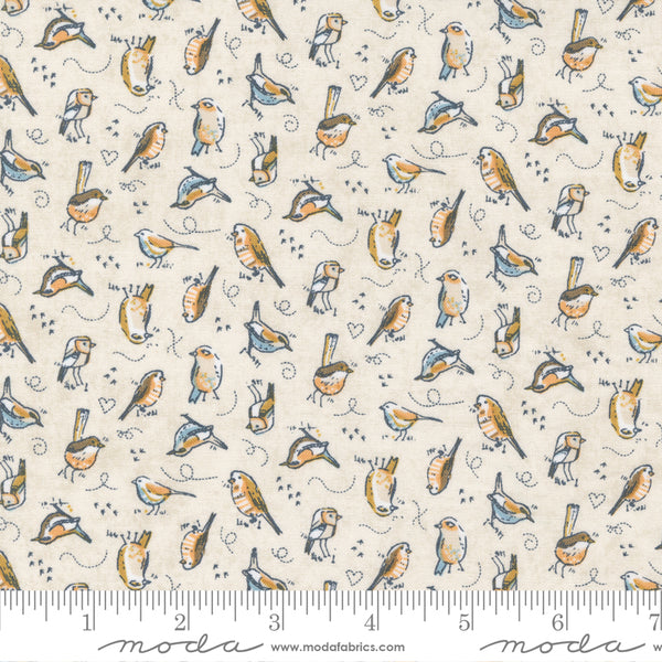 BasicGrey - Nutmeg - Birds Meringue - Moda Fabrics 30705 11