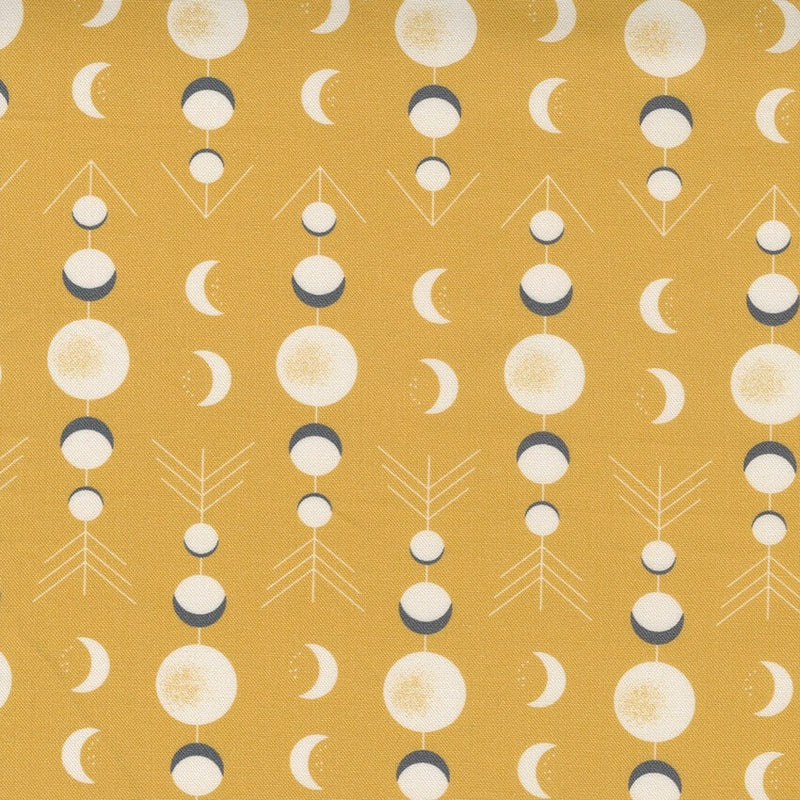 Through the Woods Golden Yellow Moon Phases by Sweetfire Road for MODA