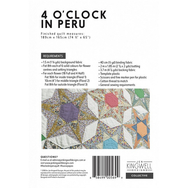Louise Pappas: 4 O'Clock in Peru Quilt Pattern