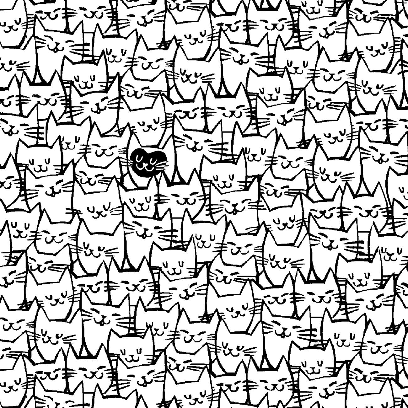 Windham Fabrics White Packed Cats 108in Wideback 51120-1