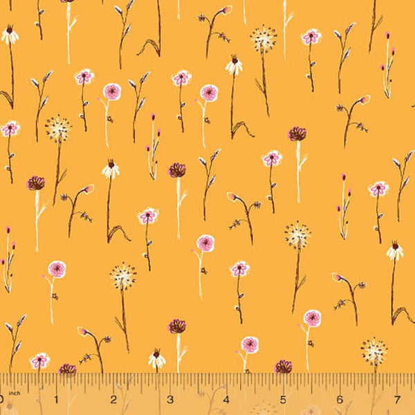 Heather Ross Far Far Away 3 Wildflowers Marigold