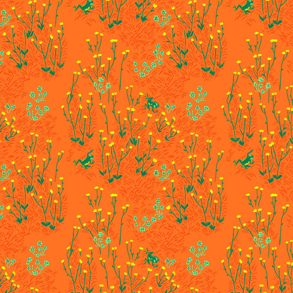 Heather Ross: West Hill Revisited Orange Tall Buttercup 52877-12