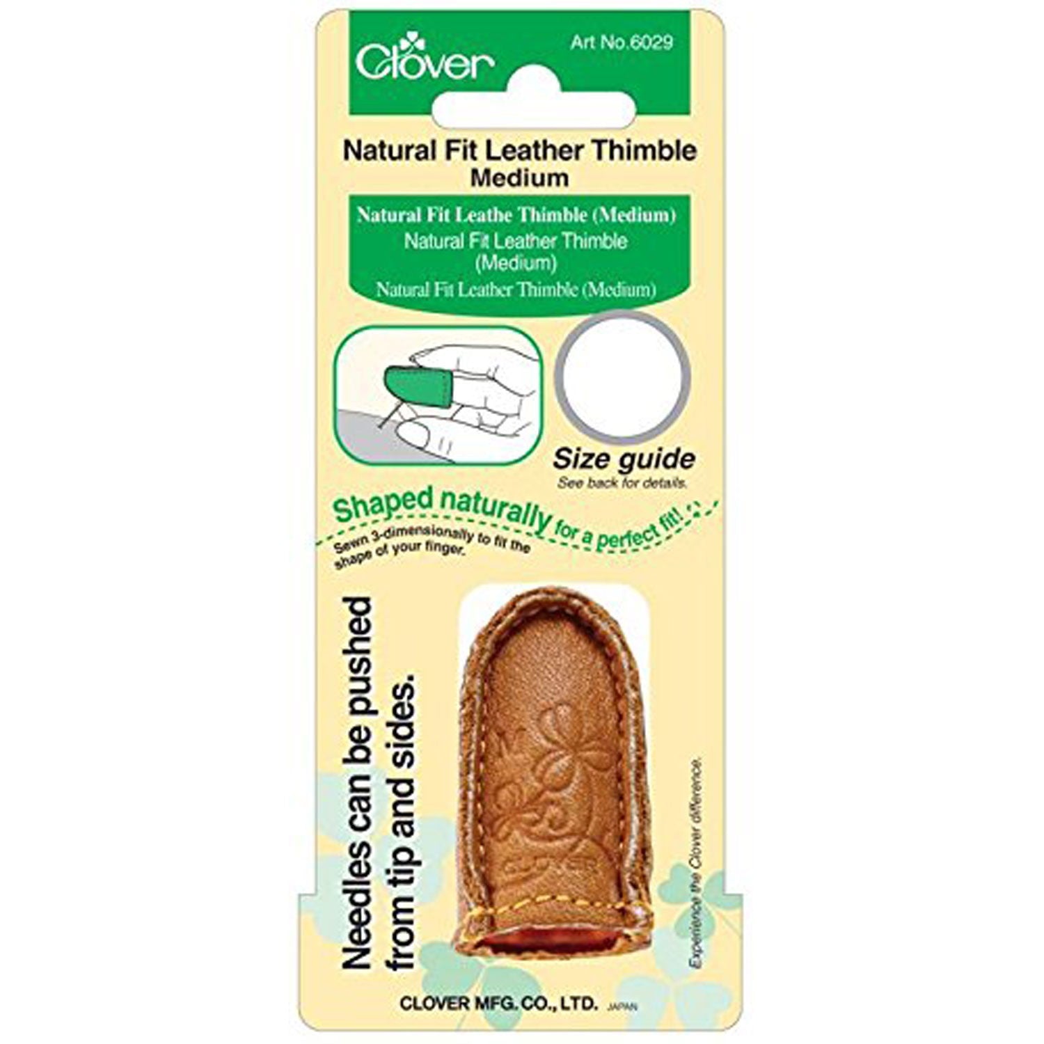 Clover Natural Fit Leather Thimble Medium