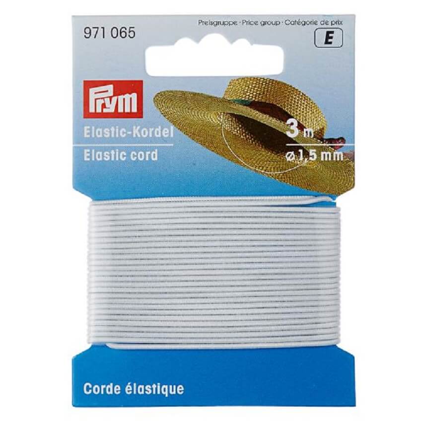 Prym Cord Elastic 1.5mm White 3m