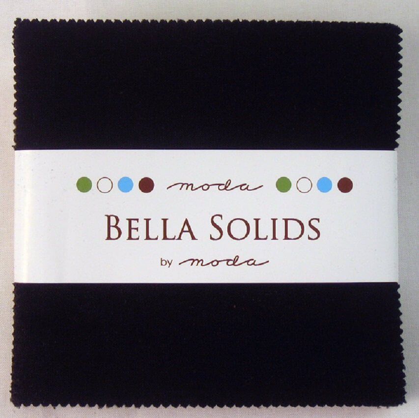 MODA CHARM SQUARE: Bella Solids Black