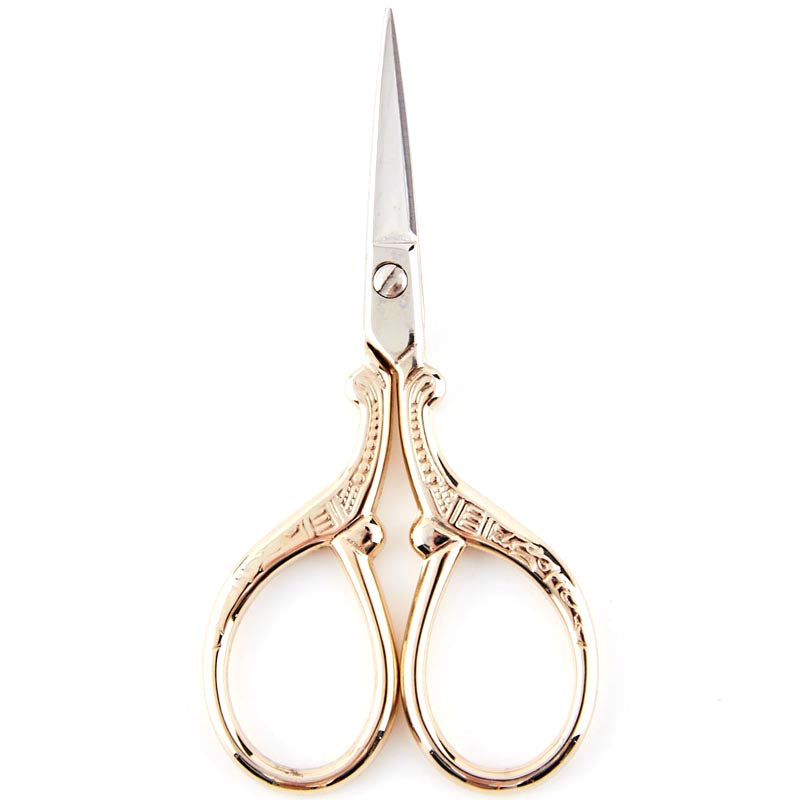 Klasse Scissors Embroidery Straight 90mm Gold Handles