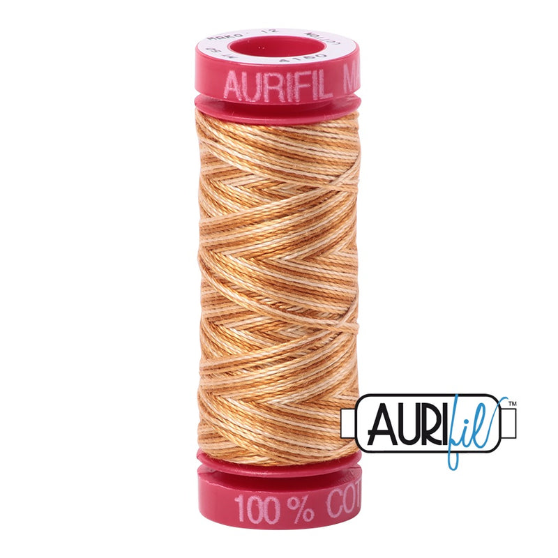 Aurifil Cotton Mako 4150 Creme Brulee Variegated Thread Ne 12 50m