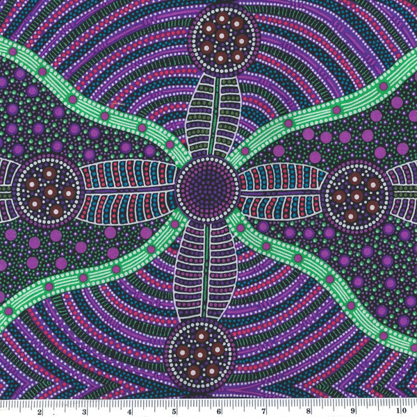 Aboriginal Design: Cross Seeds in Purple by Cindy Wallace