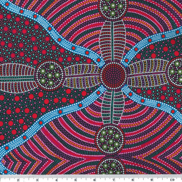 Aboriginal Design: Cross Seeds in Red by Cindy Wallace