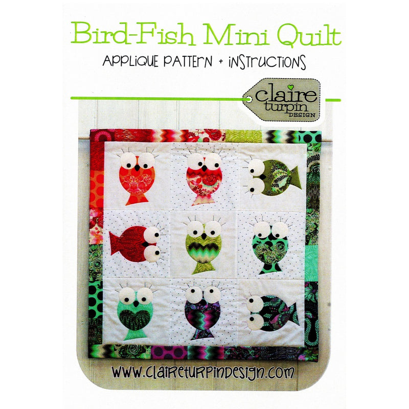 Claire Turpin Pattern: Bird-Fish Mini Quilt