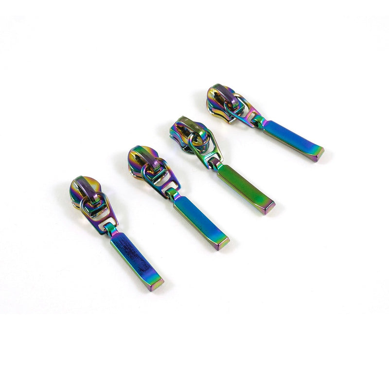 #3 Emmaline Rectangular Zipper Slide 10pk Pack Rainbow
