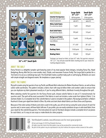 Elizabeth Hartman Pattern: Fancy Forest Materials List