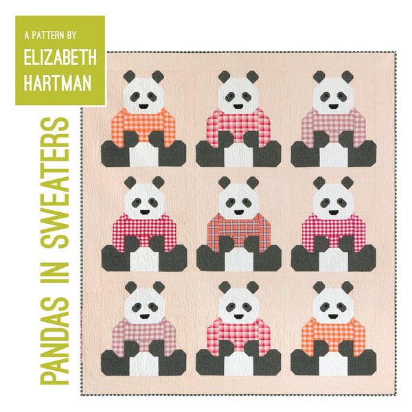 Elizabeth Hartman Quilt Pattern: Pandas in Sweaters