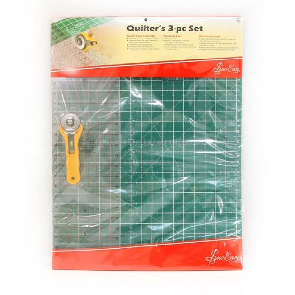 Sew Easy Ruler Quilters Set Includes A2 Mat Rotary Cutter Ruler 24 x 6.5IN
