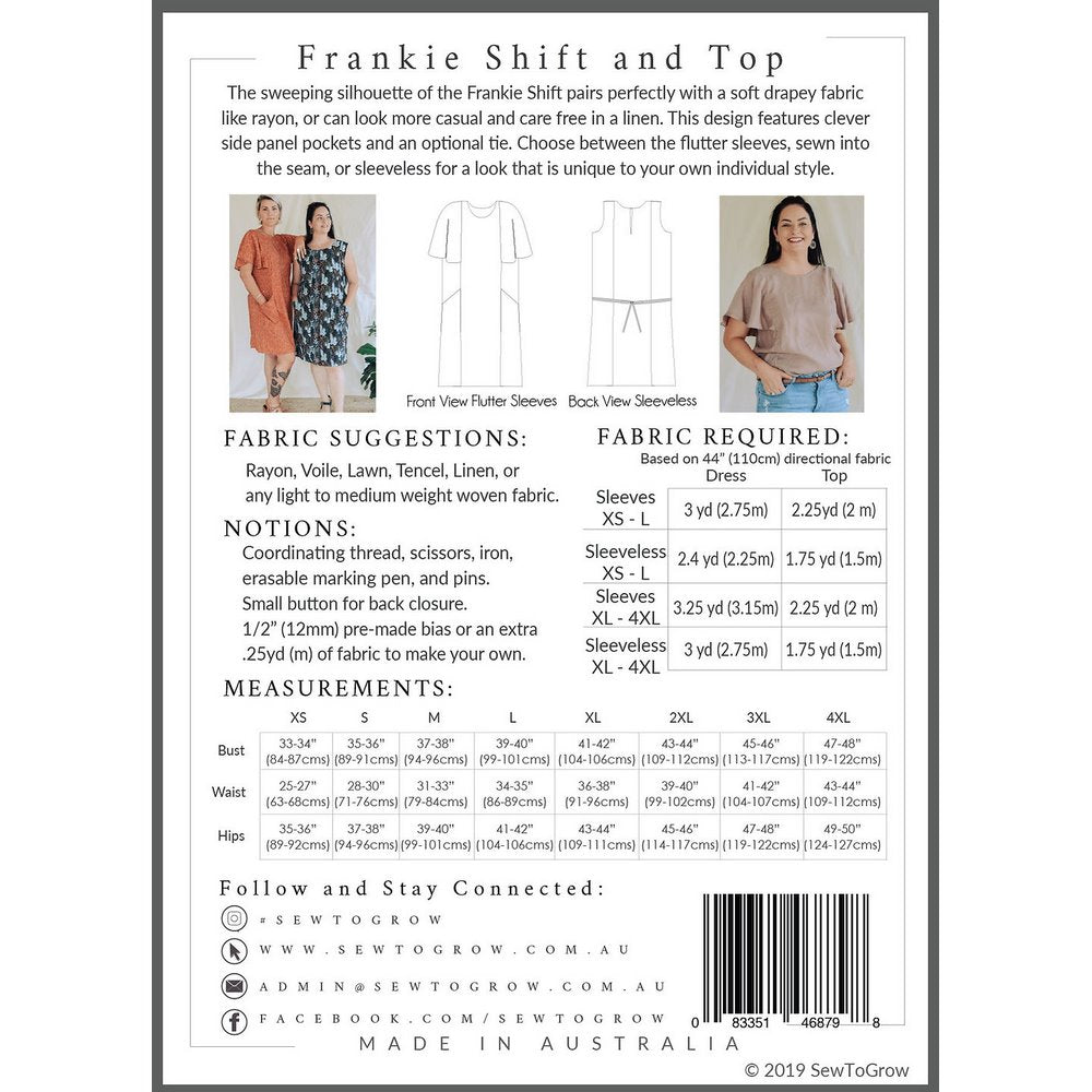 Sew to Grow Pattern: Frankie Shift and Top