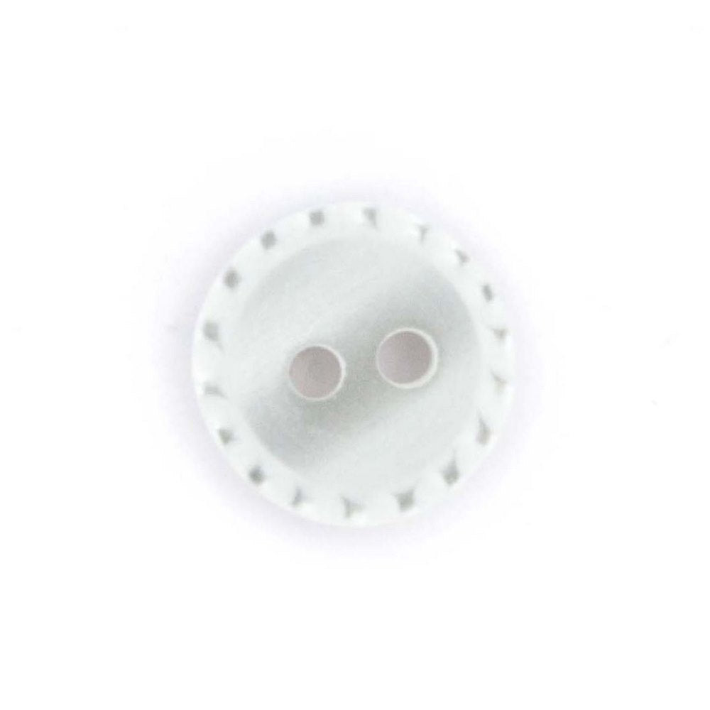 HEMLINE BUTTONS Embossed Edge Button 2H 18, White 11 mm