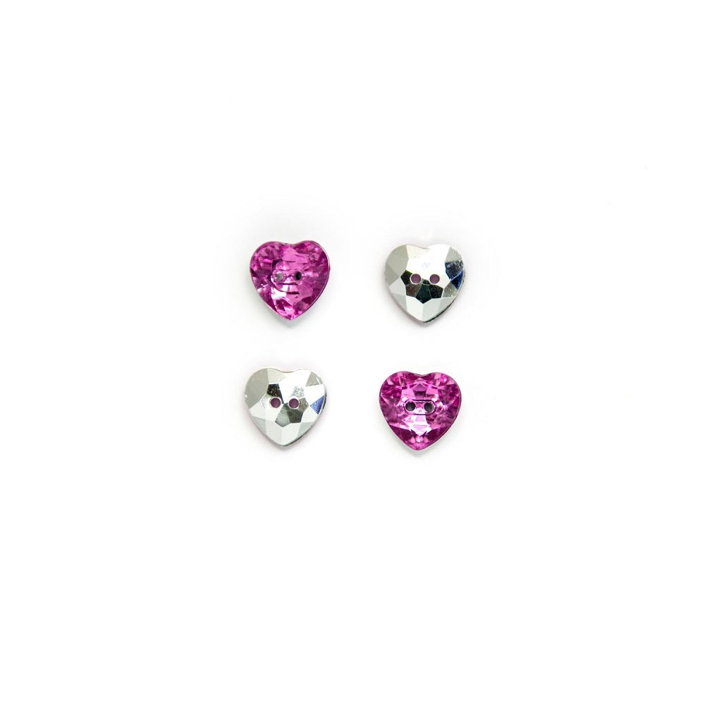 HEMLINE BUTTONS  Precious Heart, Pink 11 mm