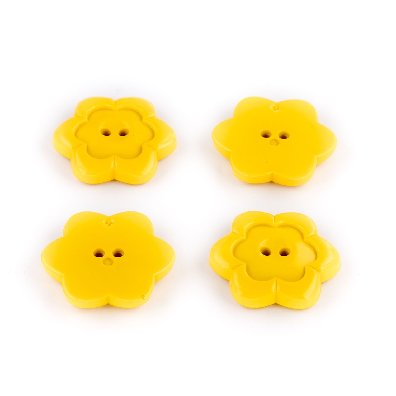 HEMLINE BUTTONS Flower Shape Yellow 25mm 2-Holes