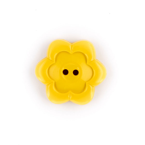 HEMLINE BUTTONS Flower Shape Yellow 25mm 2-Holes