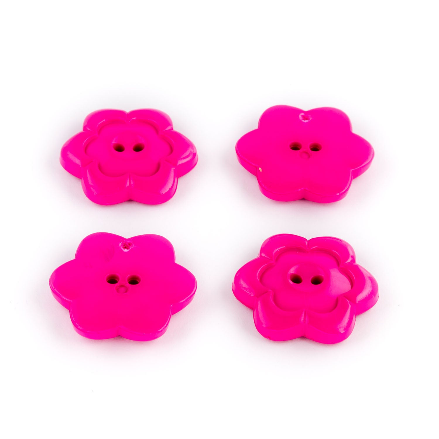 HEMLINE BUTTONS Flower Shape Hot Pink 25mm 2-Holes