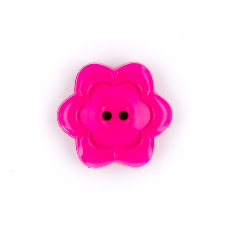 HEMLINE BUTTONS Flower Shape Hot Pink 25mm 2-Holes