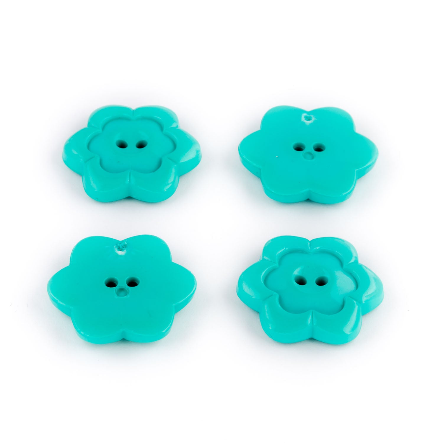 HEMLINE BUTTONS Flower Shape Aqua 25mm 2-Holes